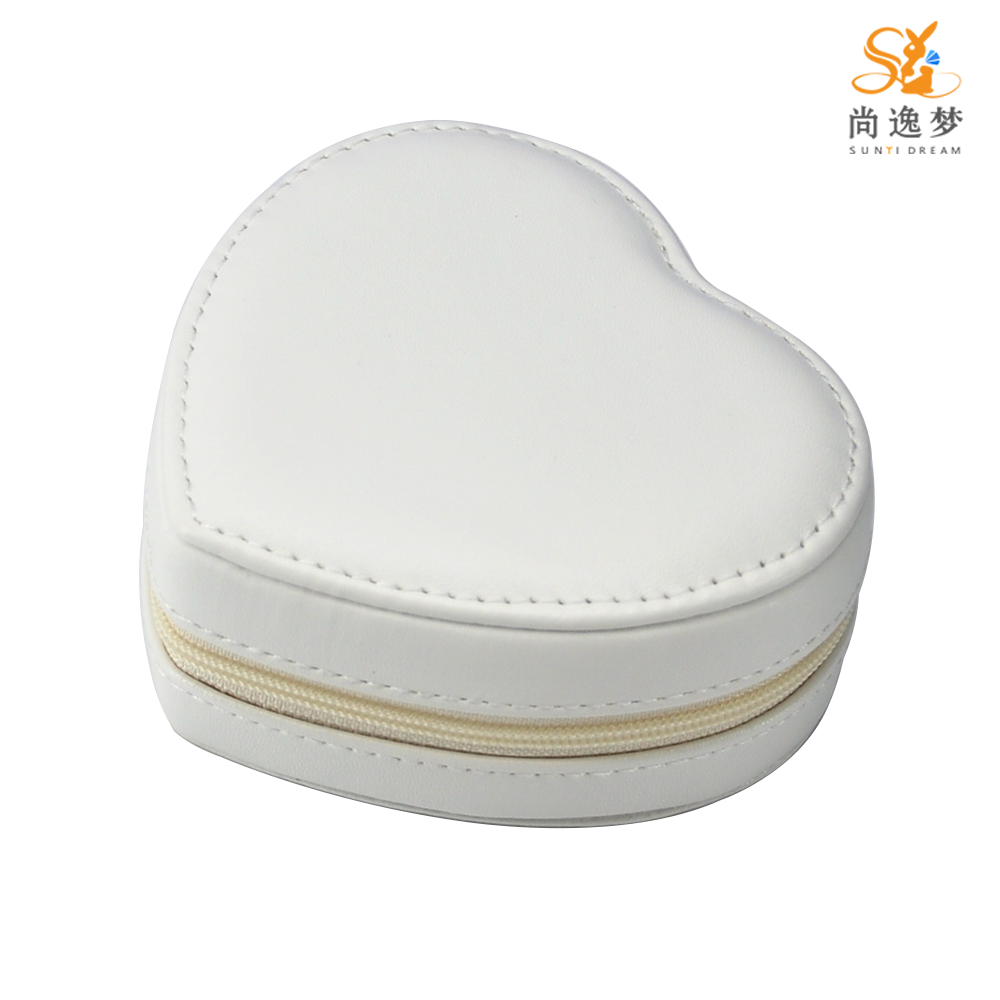 Sunyi Dream Love Heart Shape Faux Leather Gift Travel Jewelry Box